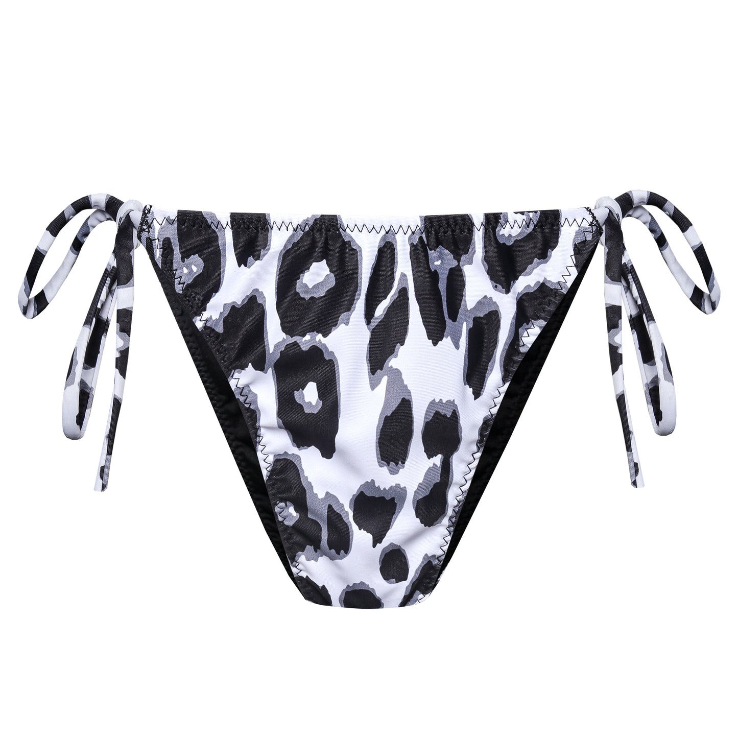 Snow Leopard Print Tie Side String Bikini Bottom