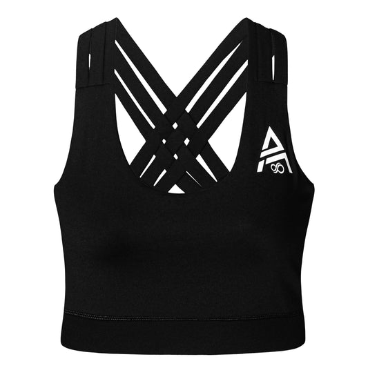 Women's Black Back Criss-Cross Sports Bra