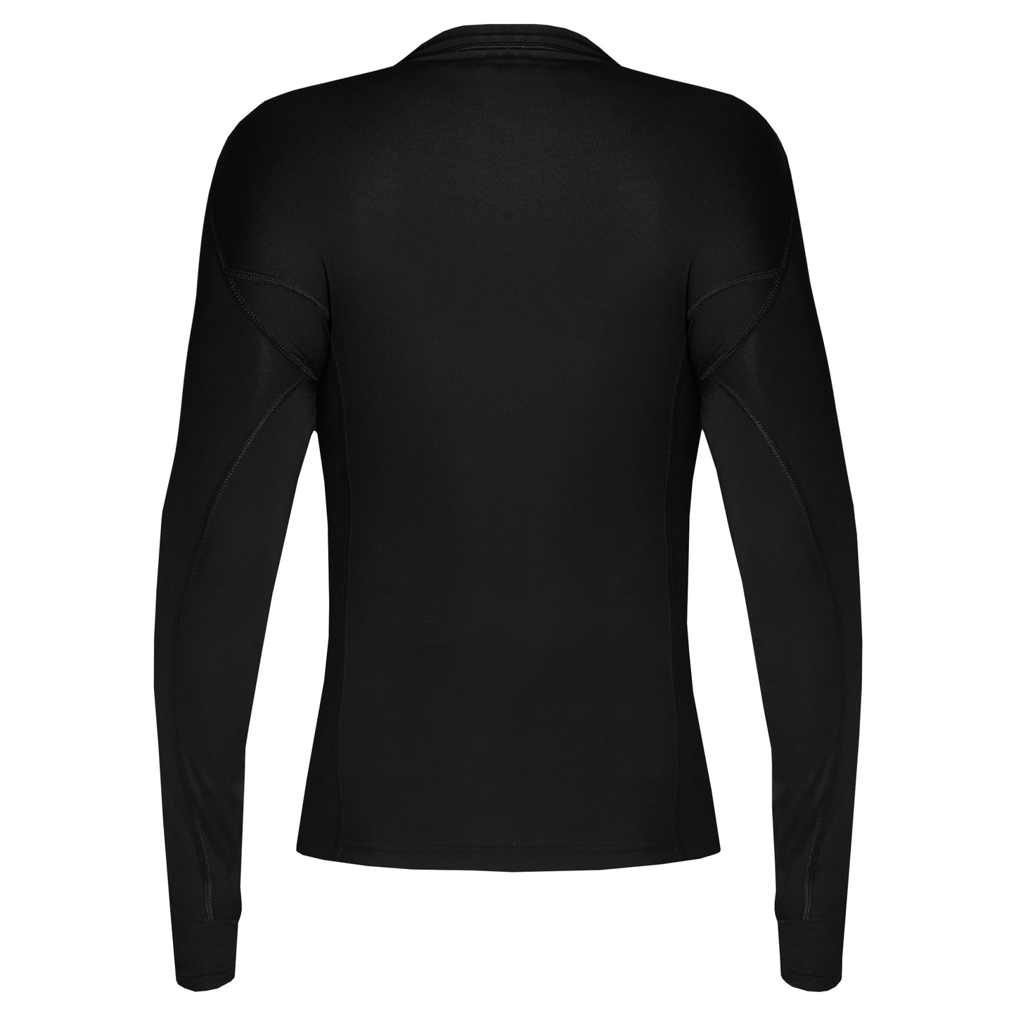 Women's Slim Black Plain Long Sleeve Shirt with Thumb Hole