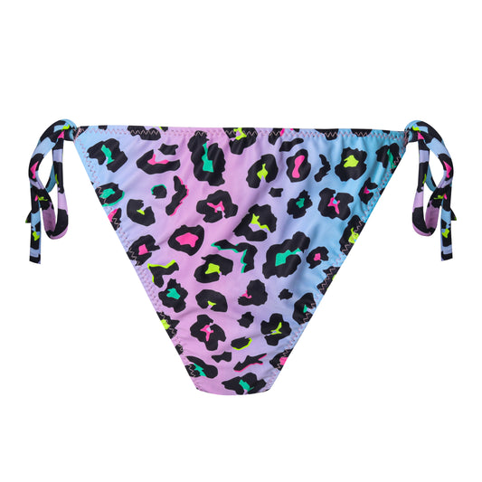 Sky Leopard Print Tie Side String Bikini Bottom