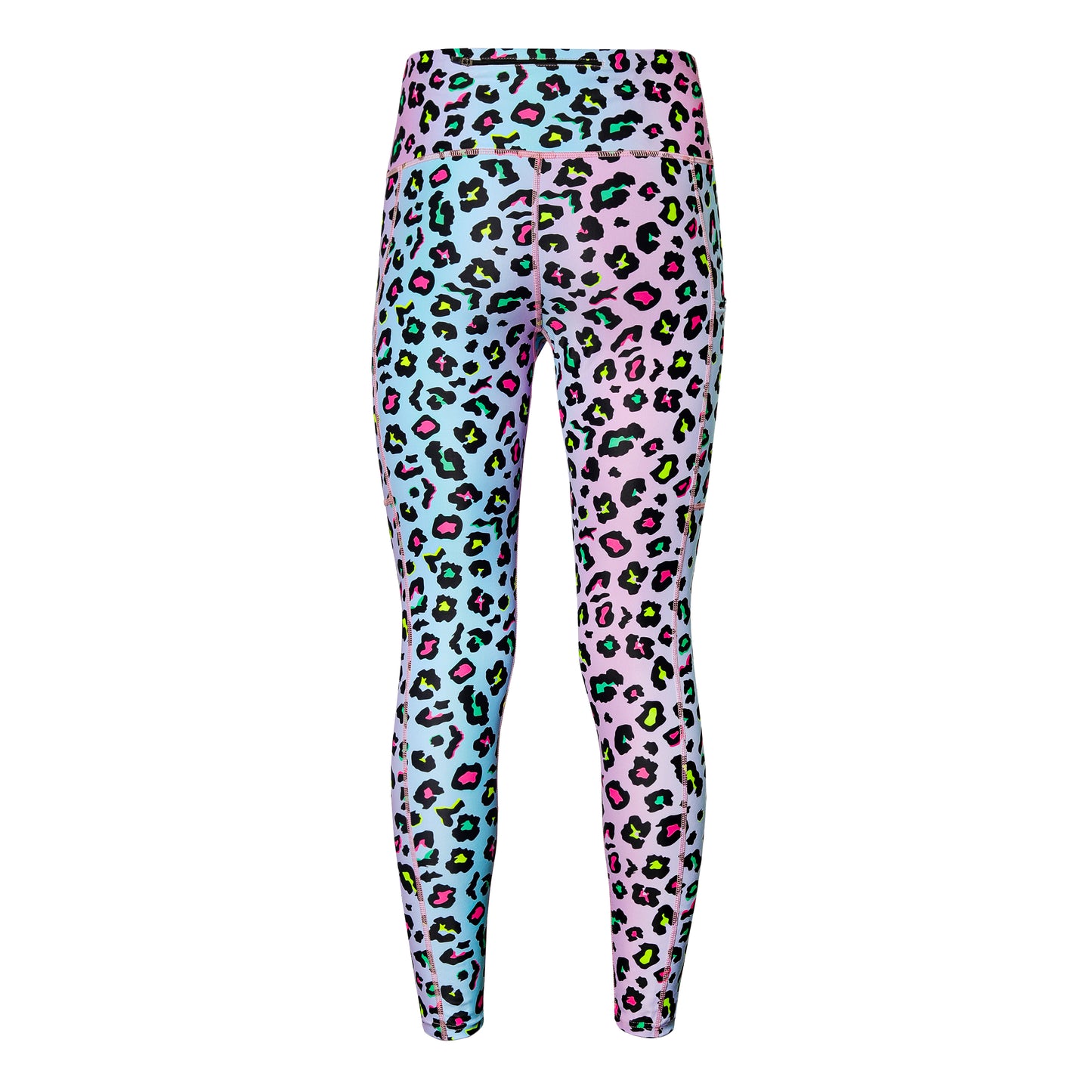 Women's Sky Leopard Print Leggings with Back Zip Pocket