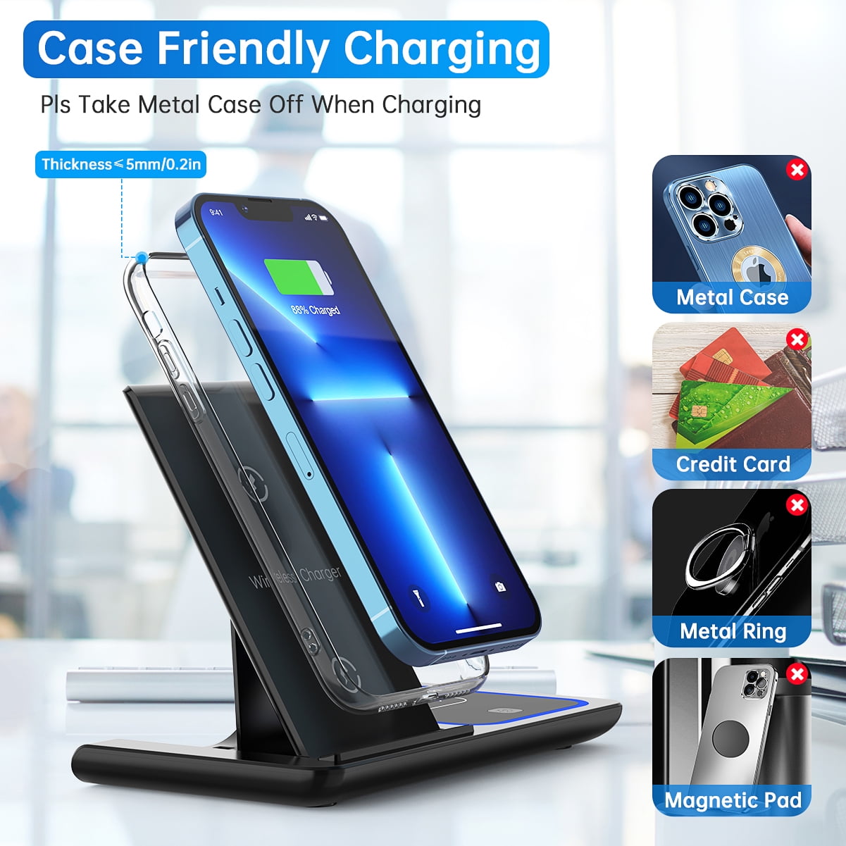 3 in 1 Wireless Charger, 18W Fast Charging Station 