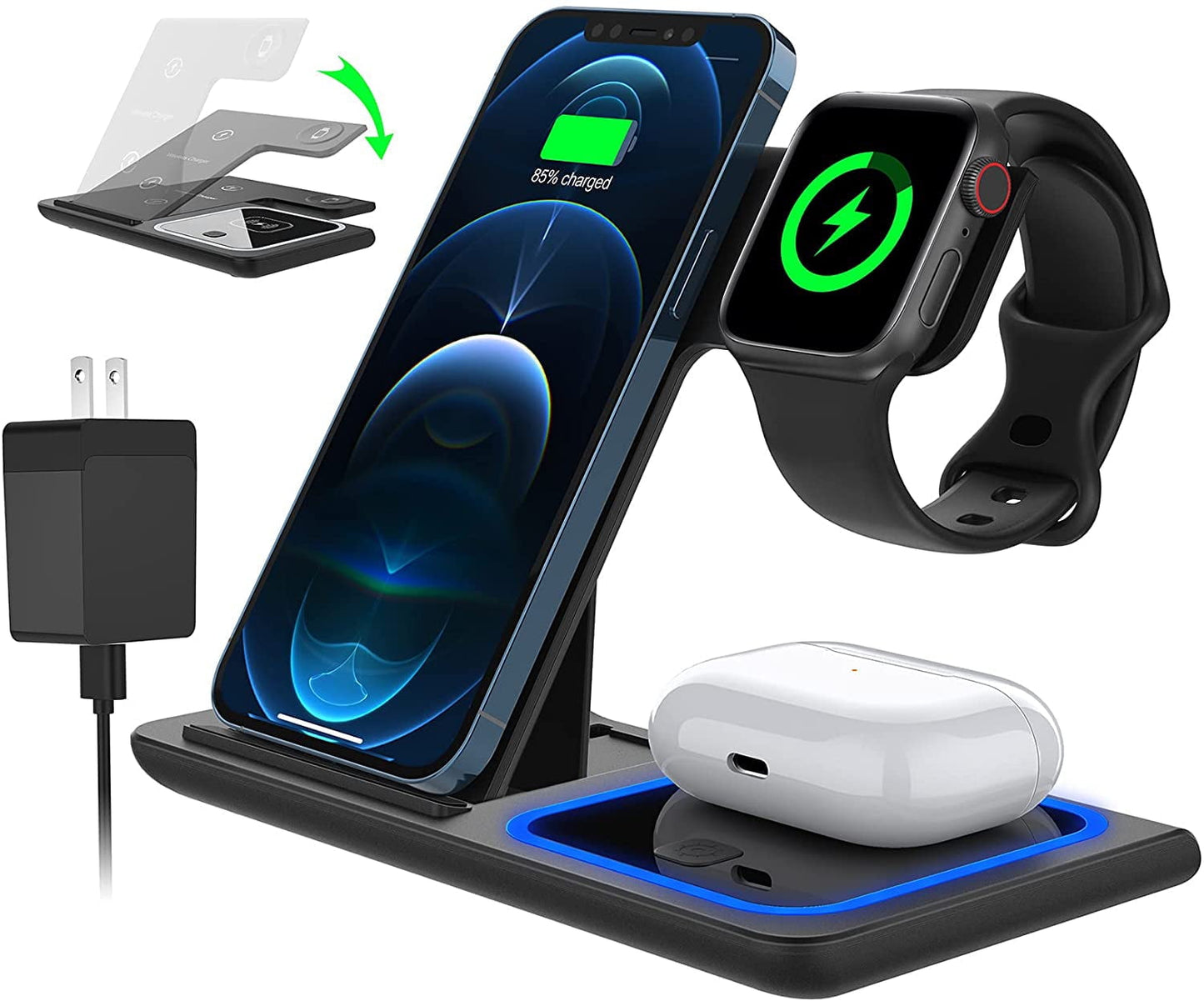 3 in 1 Wireless Charger, 18W Fast Charging Station 