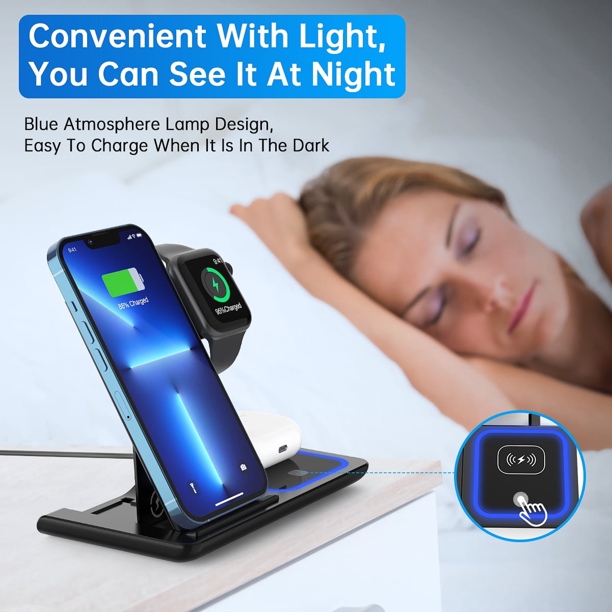 3 in 1 Wireless Charger, 18W Fast Charging Station 