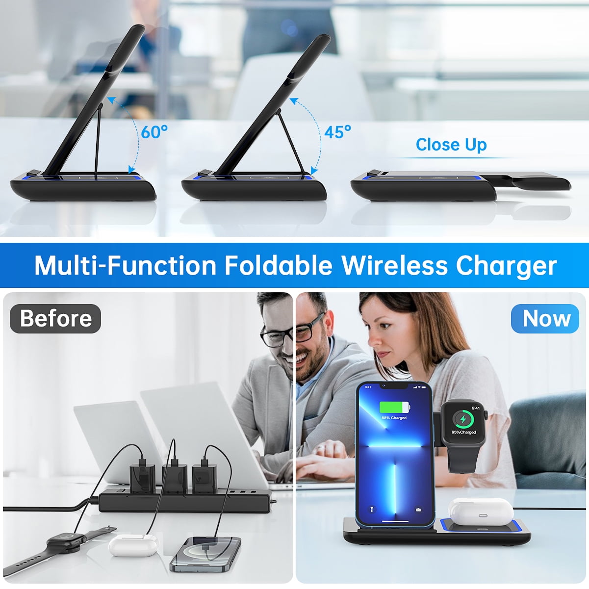 3 in 1 Wireless Charger, 18W Fast Charging Station 